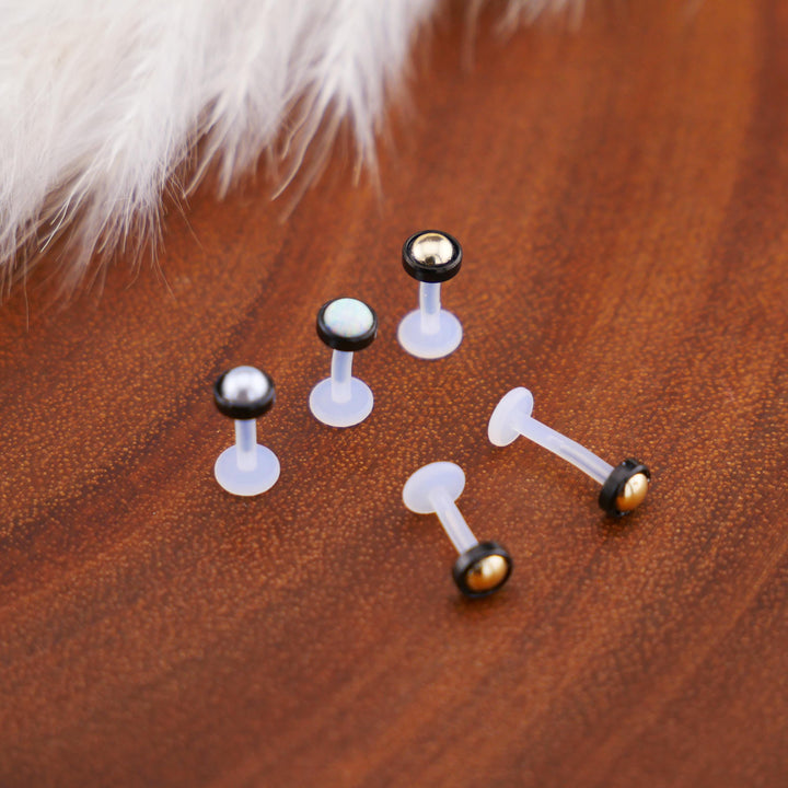 Bioflex Labret aus Chirurgenstahl und Schmuckstein - 1P/02