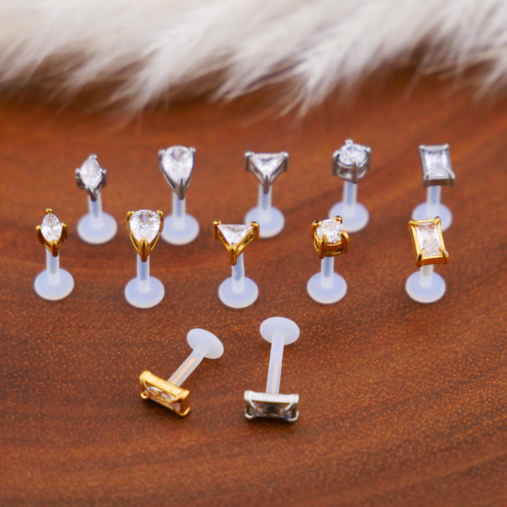 Bioflex Labret aus Chirurgenstahl Clear Zirkon - 1P/05