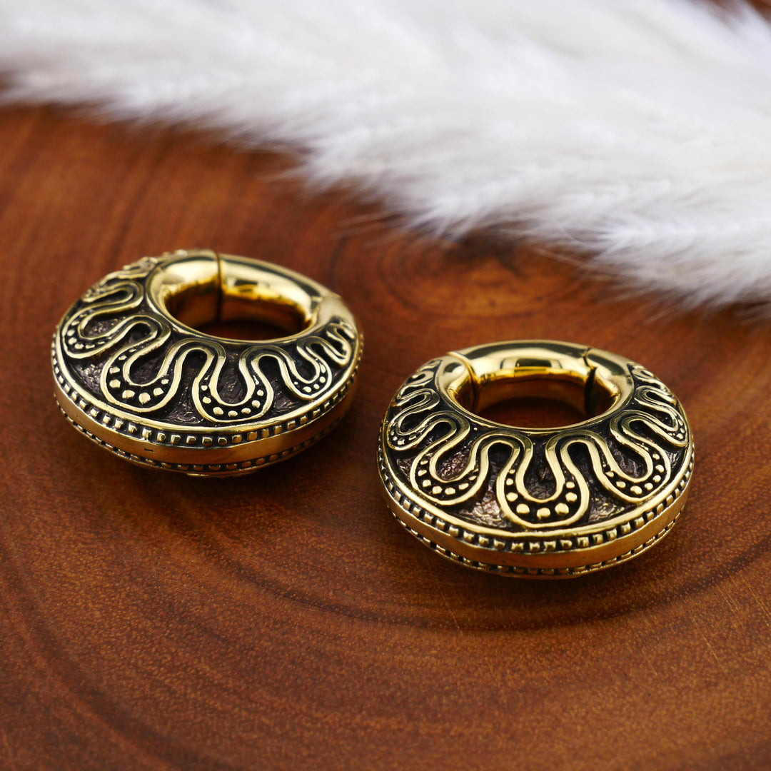 Paar Ohrringe Ohrgewichte Ohrhänger aus Messing 6mm - AA-3