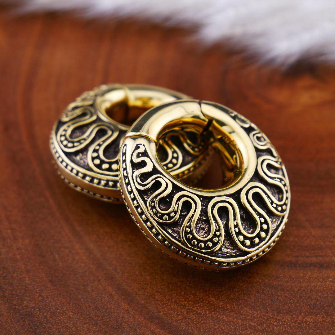 Paar Ohrringe Ohrgewichte Ohrhänger aus Messing 6mm - AA-3