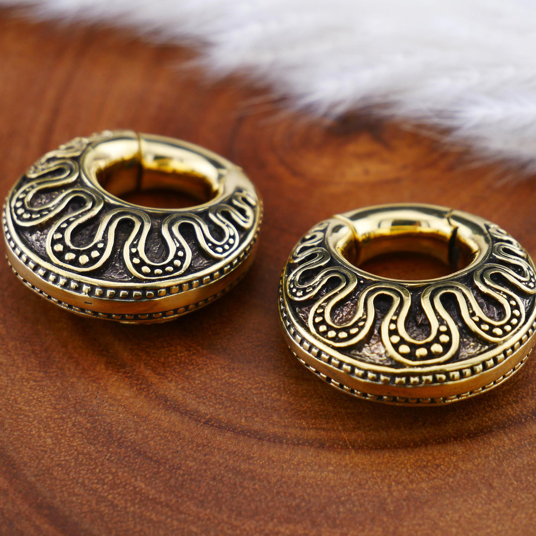 Paar Ohrringe Ohrgewichte Ohrhänger aus Messing 6mm - AA-3