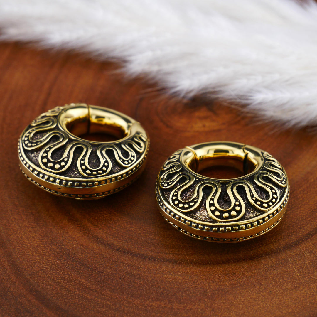 Paar Ohrringe Ohrgewichte Ohrhänger aus Messing 6mm - AA-3