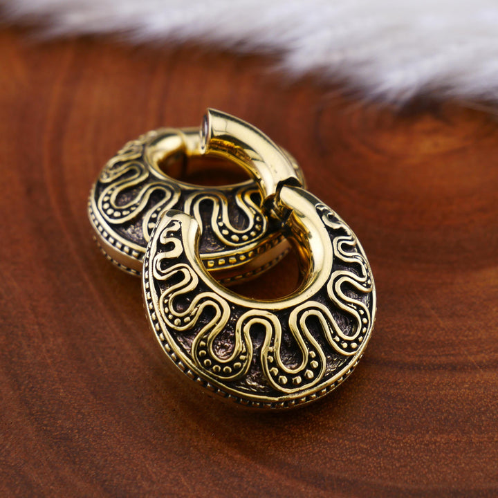 Paar Ohrringe Ohrgewichte Ohrhänger aus Messing 6mm - AA-3