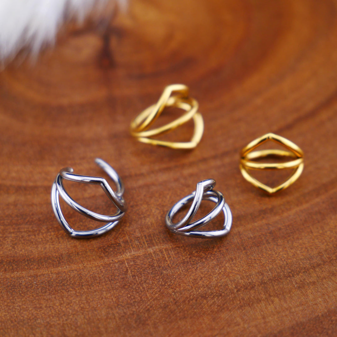 TITAN G23 Piercing Ring Gold Silber - 1M/19