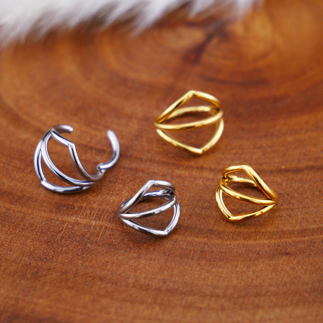 TITAN G23 Piercing Ring Gold Silber - 1M/19