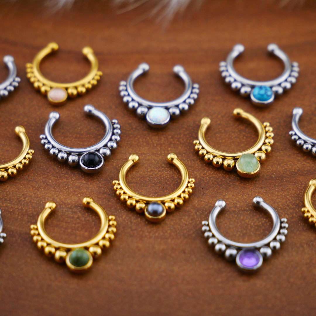 Fake Piercing Septum Chirurgenstahl - 1G/12