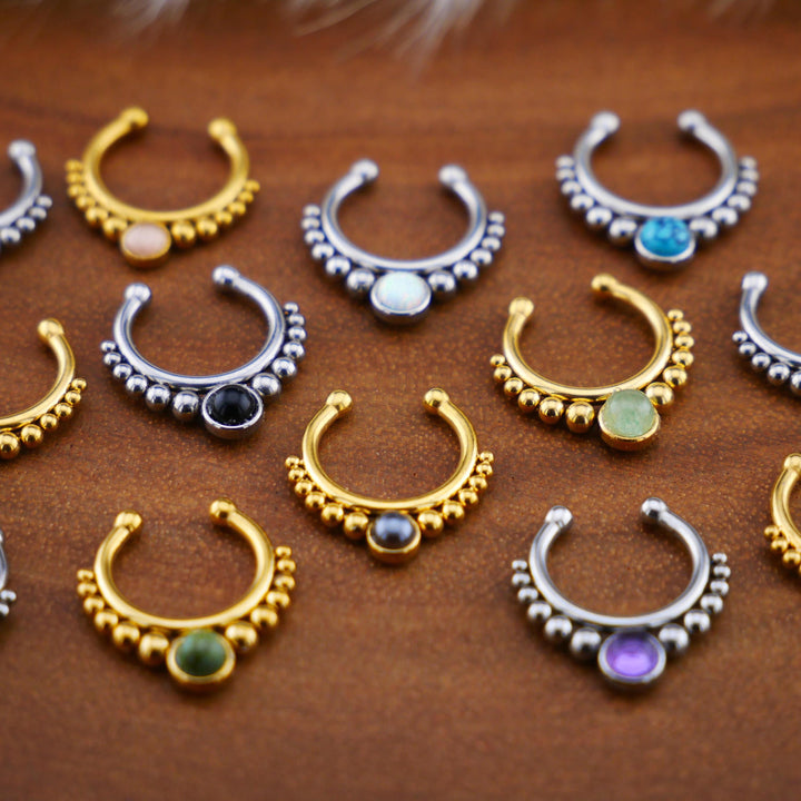 Fake Piercing Septum Chirurgenstahl - 1G/12