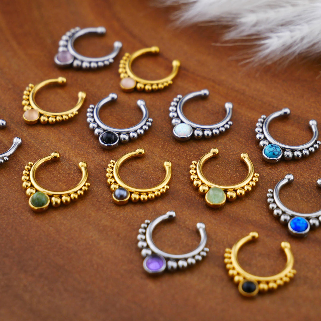 Fake Piercing Septum Chirurgenstahl - 1G/12