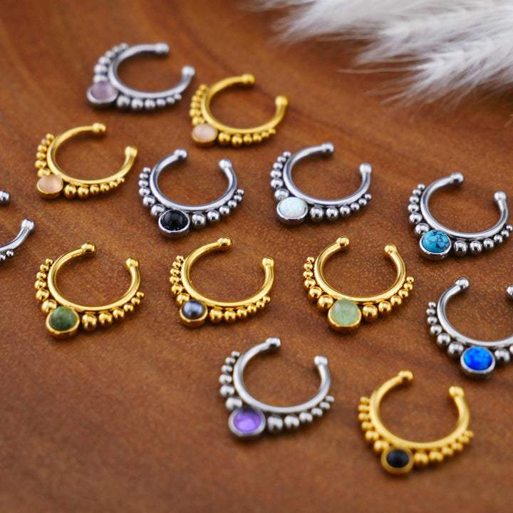 Fake Piercing Septum Chirurgenstahl - 1G/12
