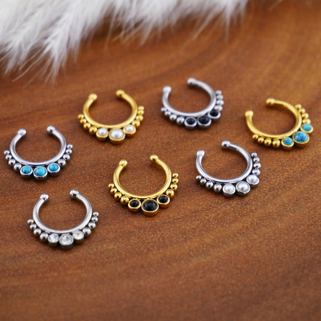 Fake Piercing Septum Chirurgenstahl - 1G/12
