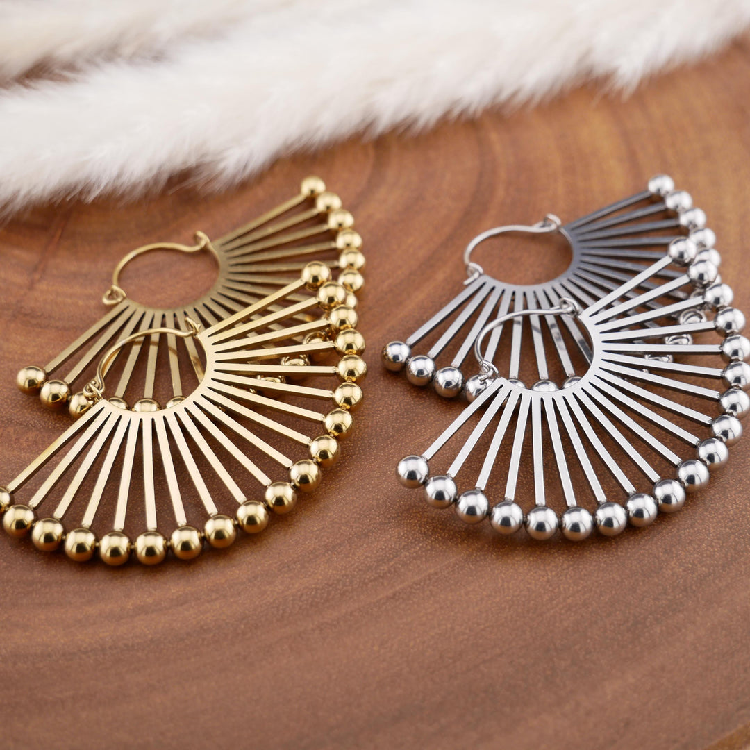 Paar Ohrringe Chirurgenstahl Gold und Silber - JJ-7