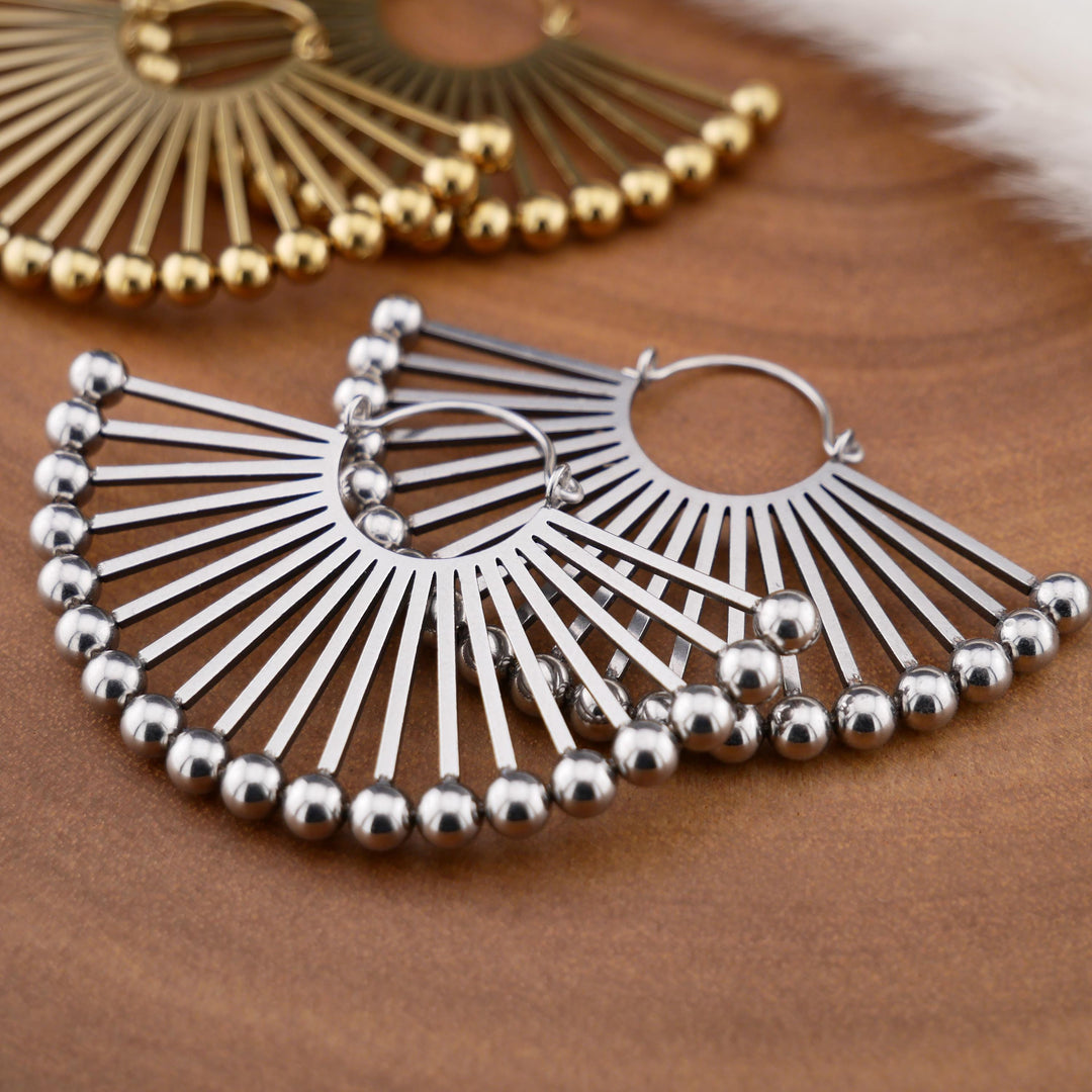 Paar Ohrringe Chirurgenstahl Gold und Silber - JJ-7