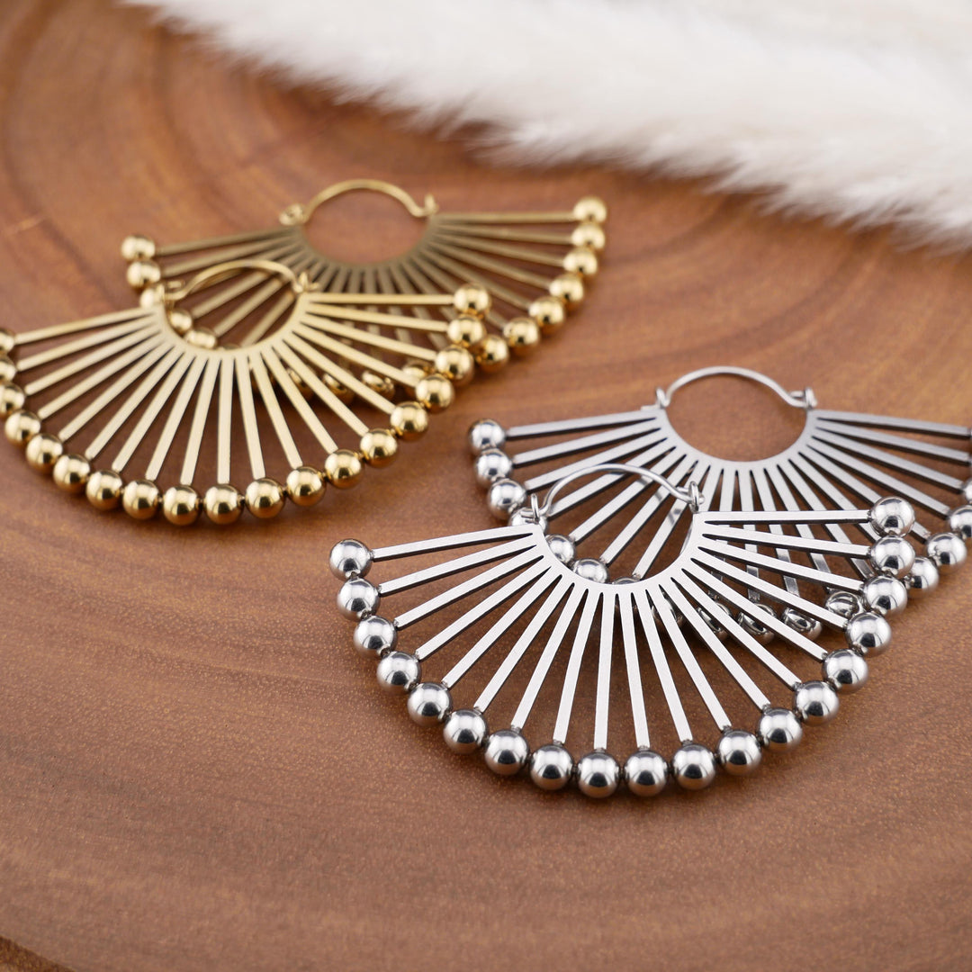 Paar Ohrringe Chirurgenstahl Gold und Silber - JJ-7