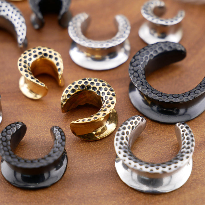 1x Saddle Tunnel Gold Silber Schwarz 8-16mm - S1