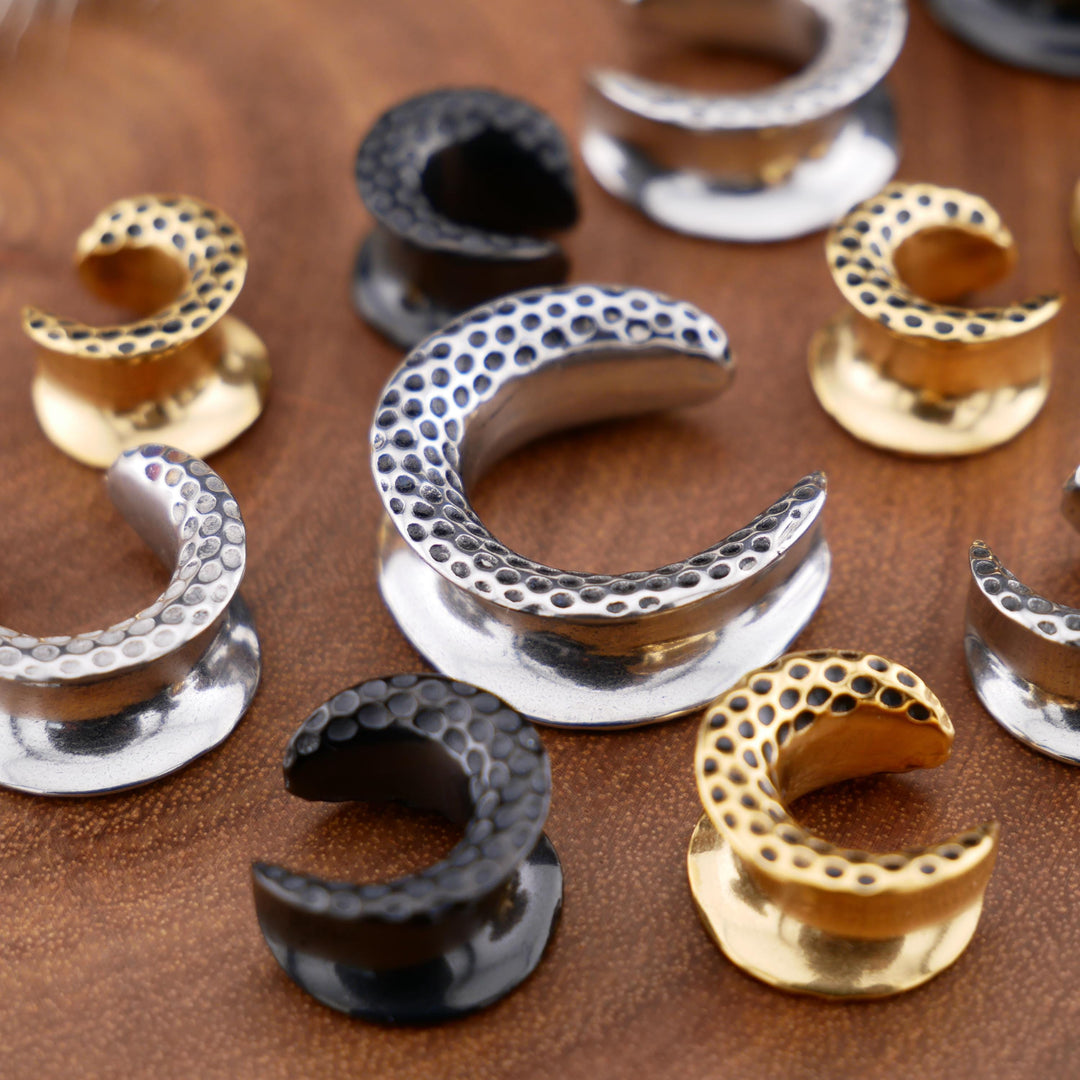 1x Saddle Tunnel Gold Silber Schwarz 8-16mm - S1