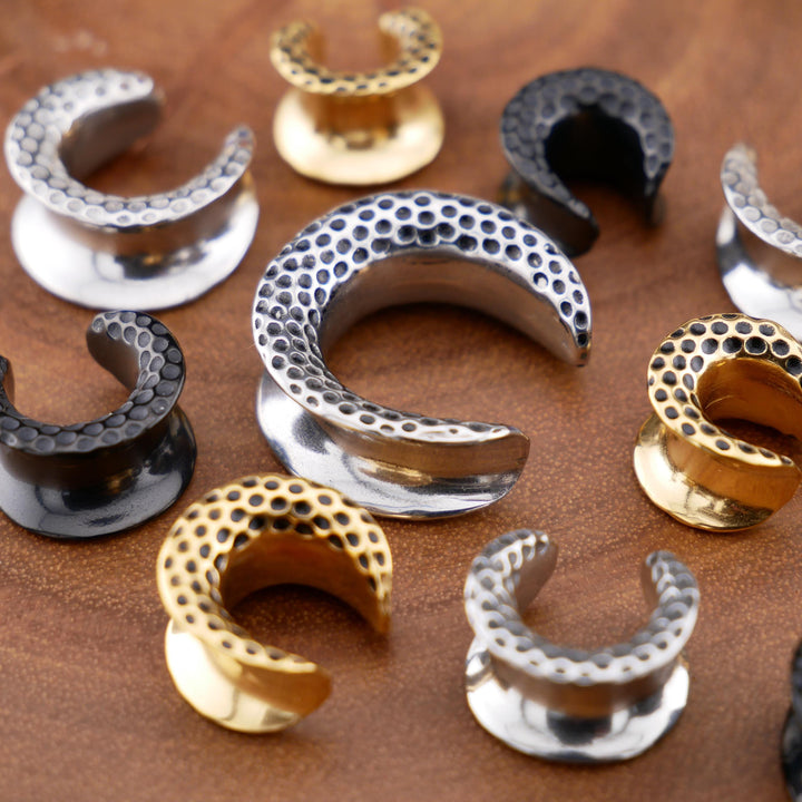 1x Saddle Tunnel Gold Silber Schwarz 8-16mm - S1
