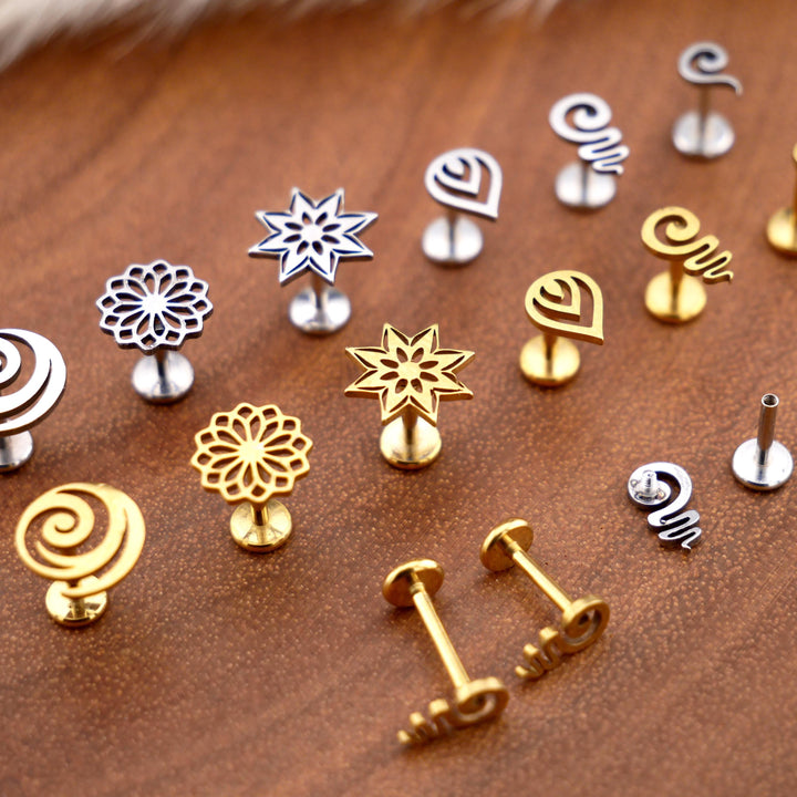 Piercing Stecker Labret aus Chirurgenstahl - 1R/13