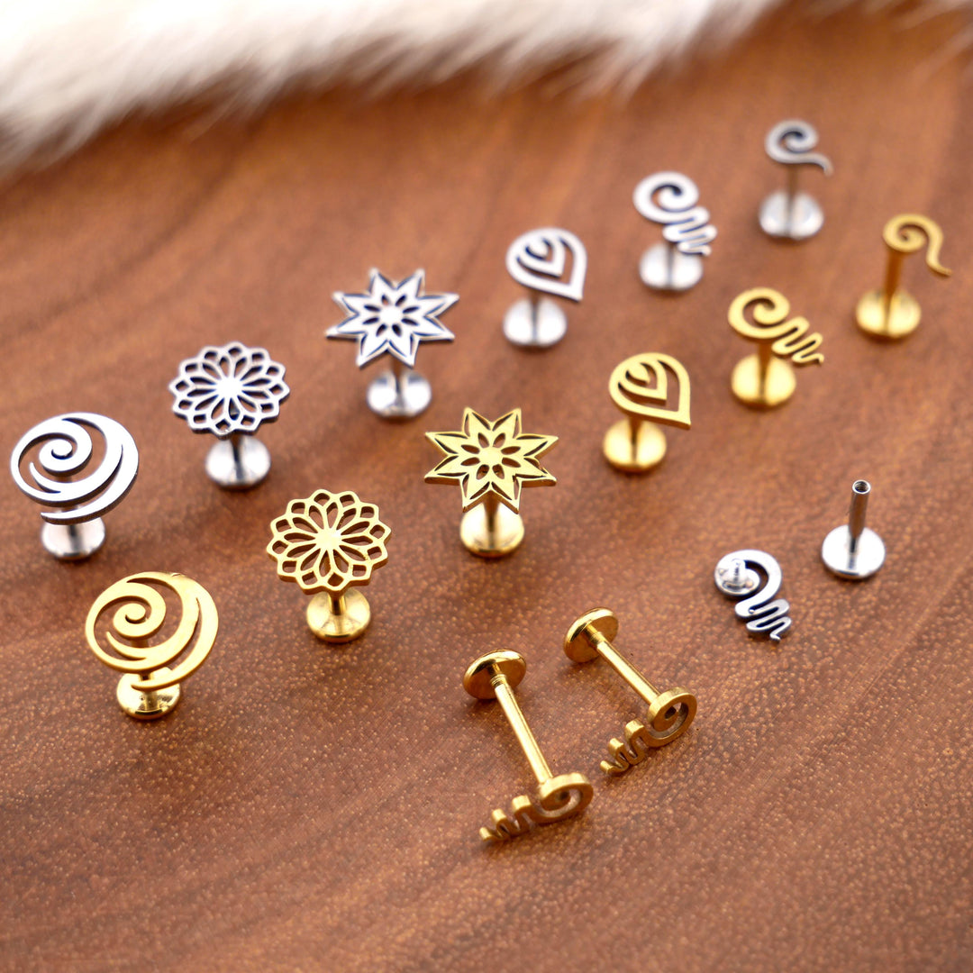 Piercing Stecker Labret aus Chirurgenstahl - 1R/13