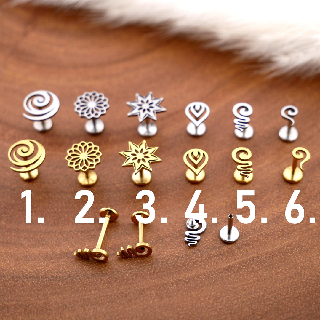 Piercing Stecker Labret aus Chirurgenstahl - 1R/13