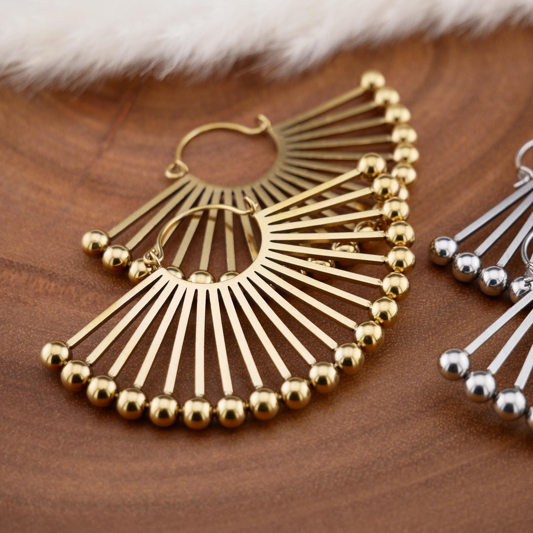 Paar Ohrringe Chirurgenstahl Gold und Silber - JJ-7