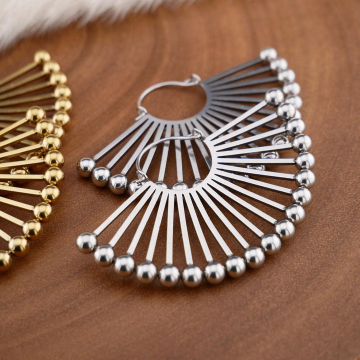 Paar Ohrringe Chirurgenstahl Gold und Silber - JJ-7