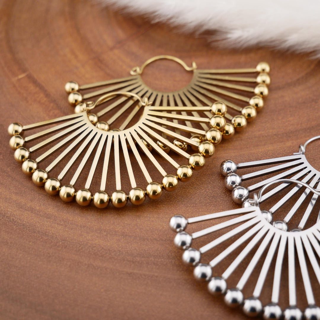 Paar Ohrringe Chirurgenstahl Gold und Silber - JJ-7