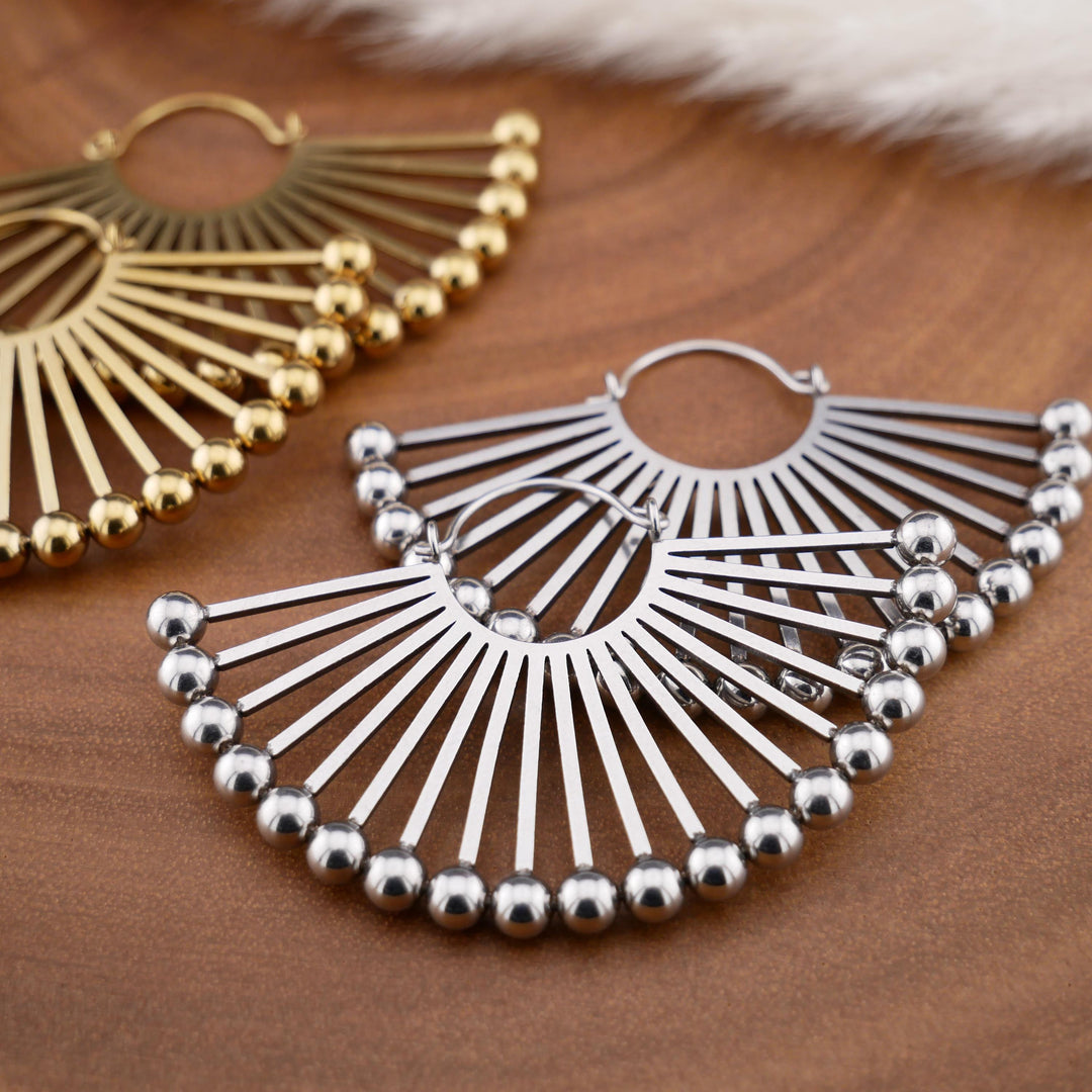 Paar Ohrringe Chirurgenstahl Gold und Silber - JJ-7