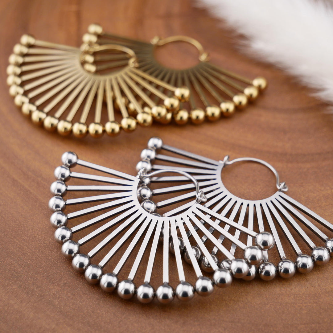 Paar Ohrringe Chirurgenstahl Gold und Silber - JJ-7