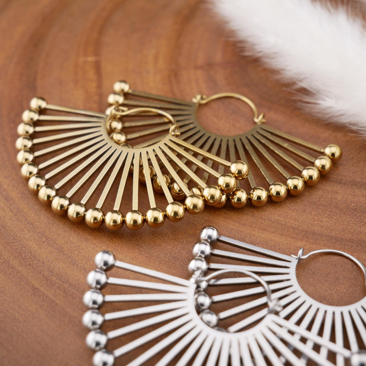 Paar Ohrringe Chirurgenstahl Gold und Silber - JJ-7