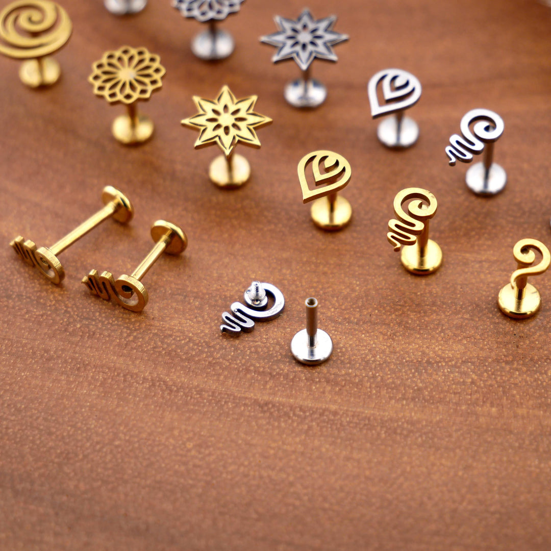 Piercing Stecker Labret aus Chirurgenstahl - 1R/13