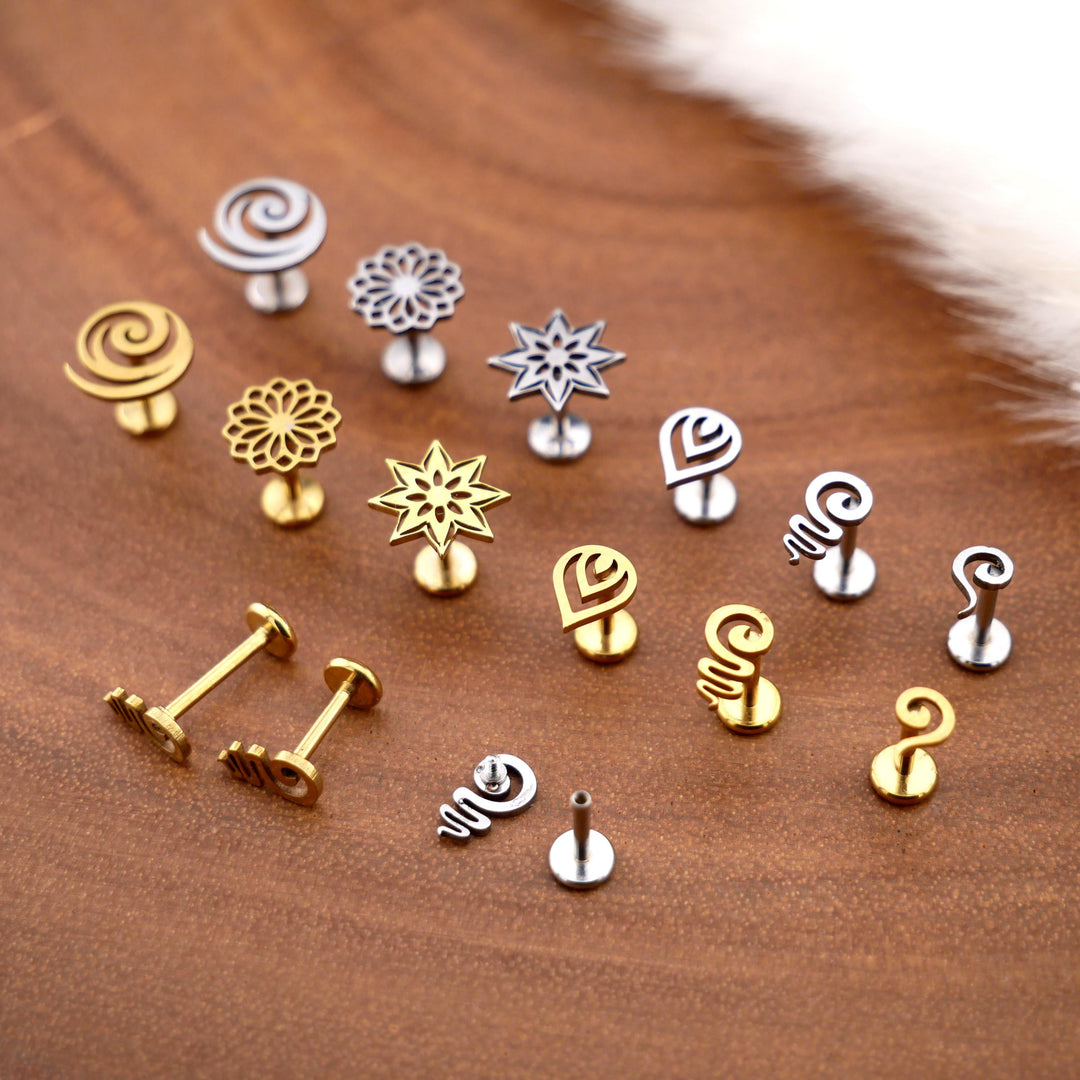 Piercing Stecker Labret aus Chirurgenstahl - 1R/13