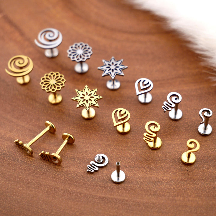 Piercing Stecker Labret aus Chirurgenstahl - 1R/13