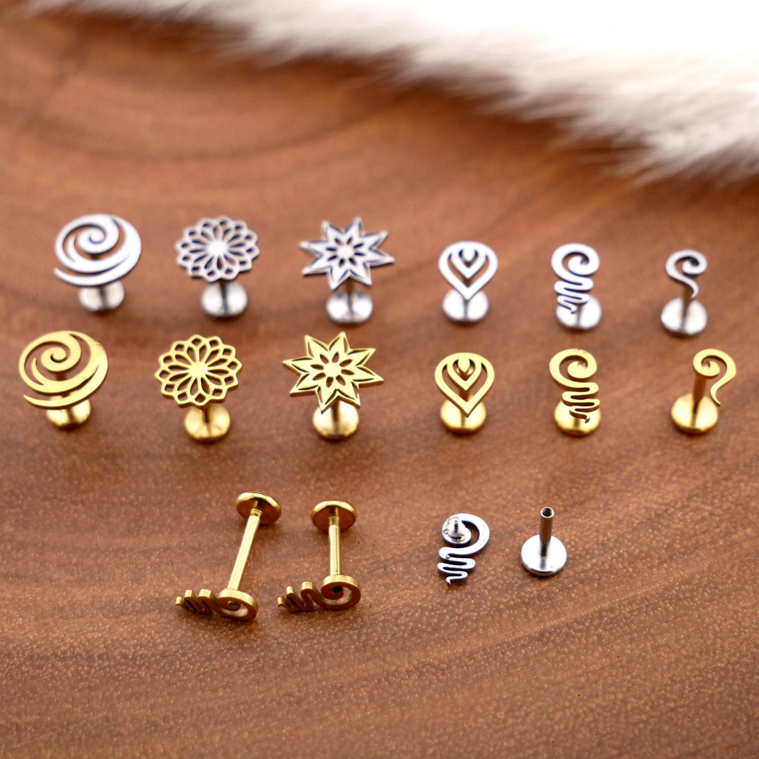 Piercing Stecker Labret aus Chirurgenstahl - 1R/13