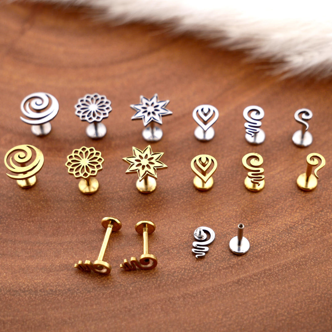 Piercing Stecker Labret aus Chirurgenstahl - 1R/13