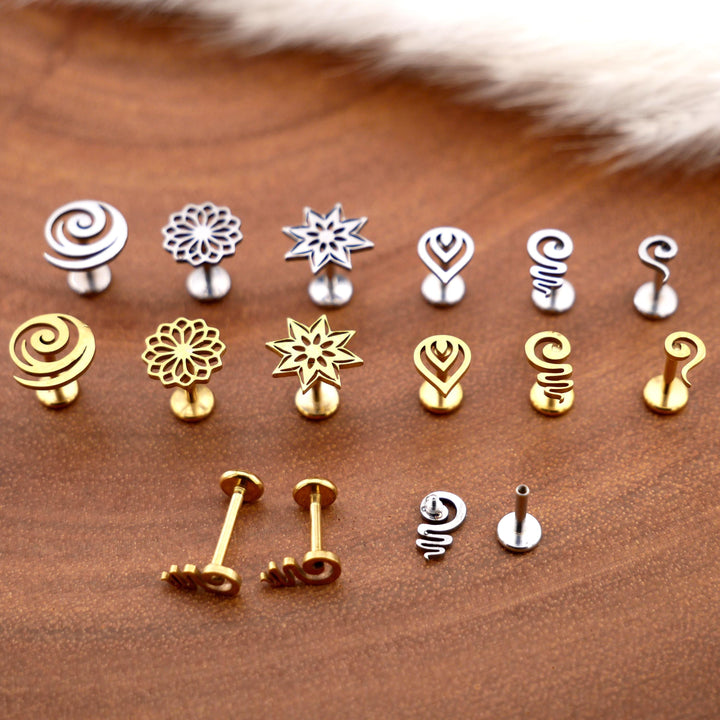 Piercing Stecker Labret aus Chirurgenstahl - 1R/13