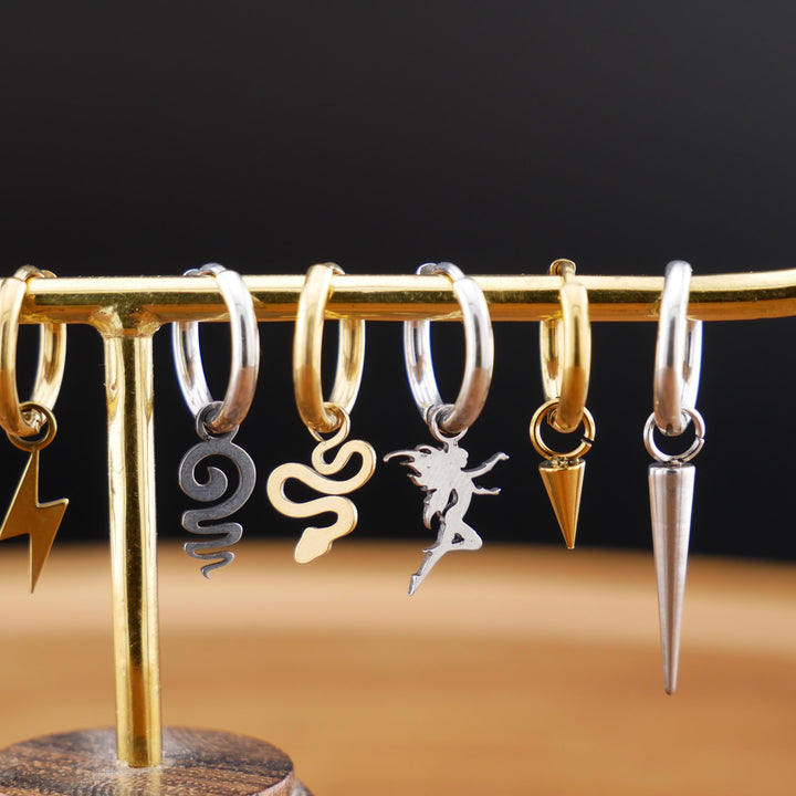 Paar Ohrringe in Gold oder Silber mit Anhänger - 1R/16