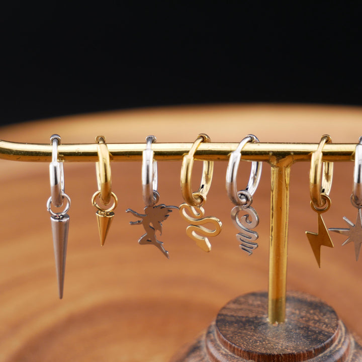 Paar Ohrringe in Gold oder Silber mit Anhänger - 1R/16