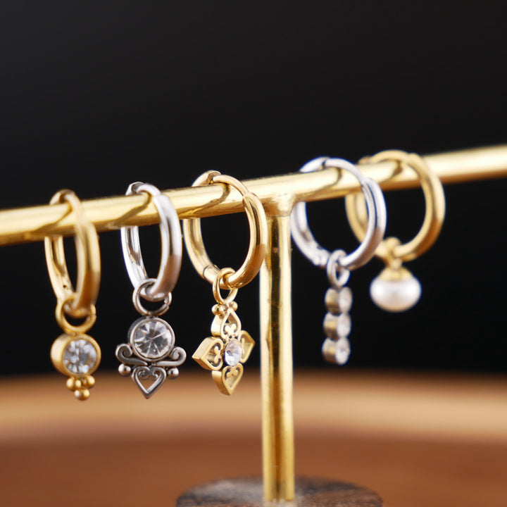 Paar Ohrringe in Gold oder Silber mit Anhänger - 1R/16