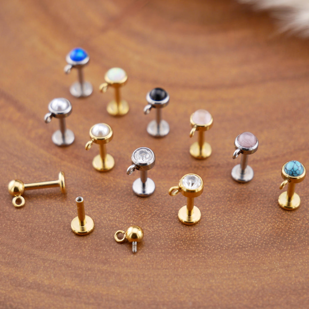 Piercing-Stecker Schmuckstein und DIY-Öse - 1E/15