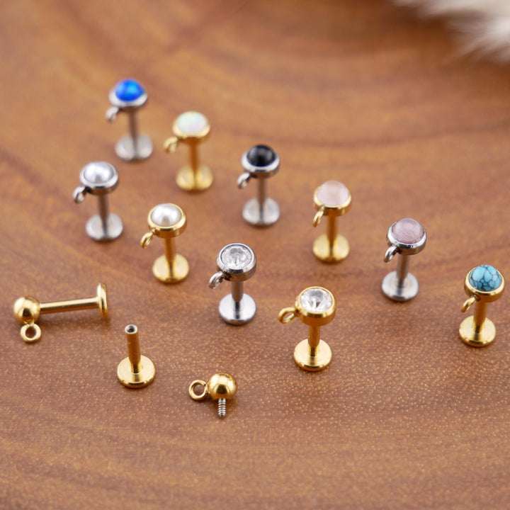 Piercing-Stecker Schmuckstein und DIY-Öse - 1E/15