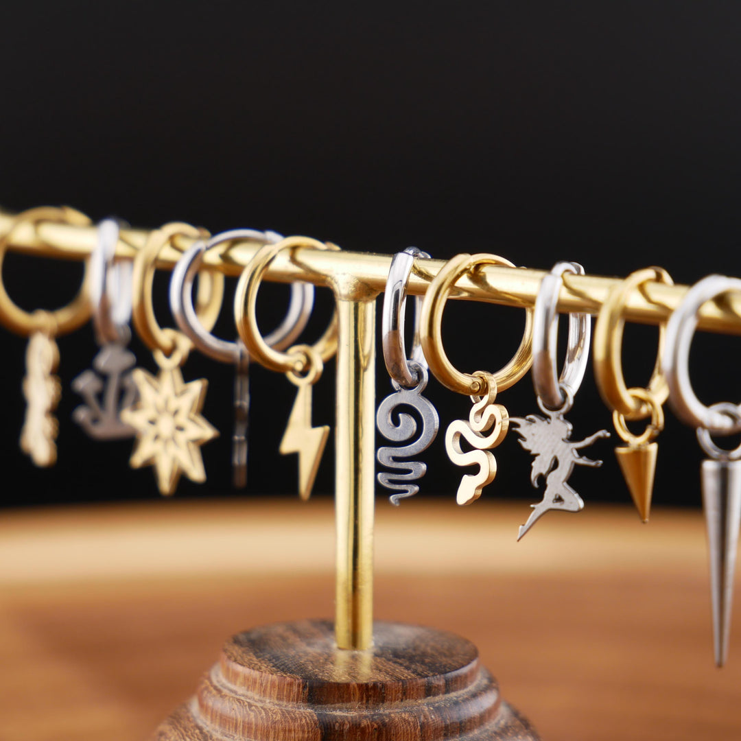 Paar Ohrringe in Gold oder Silber mit Anhänger - 1R/16