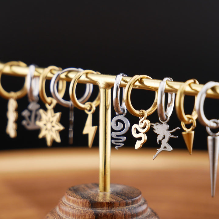 Paar Ohrringe in Gold oder Silber mit Anhänger - 1R/16