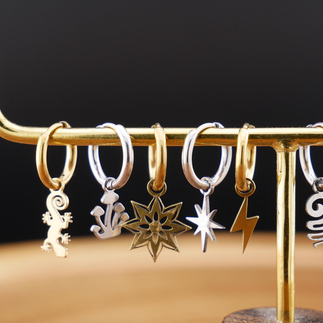 Paar Ohrringe in Gold oder Silber mit Anhänger - 1R/16