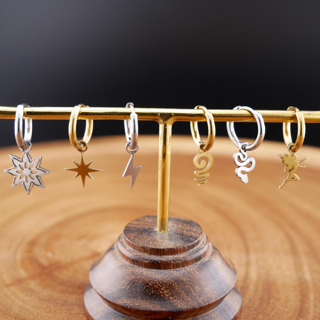 Paar Ohrringe in Gold oder Silber mit Anhänger - 1R/16