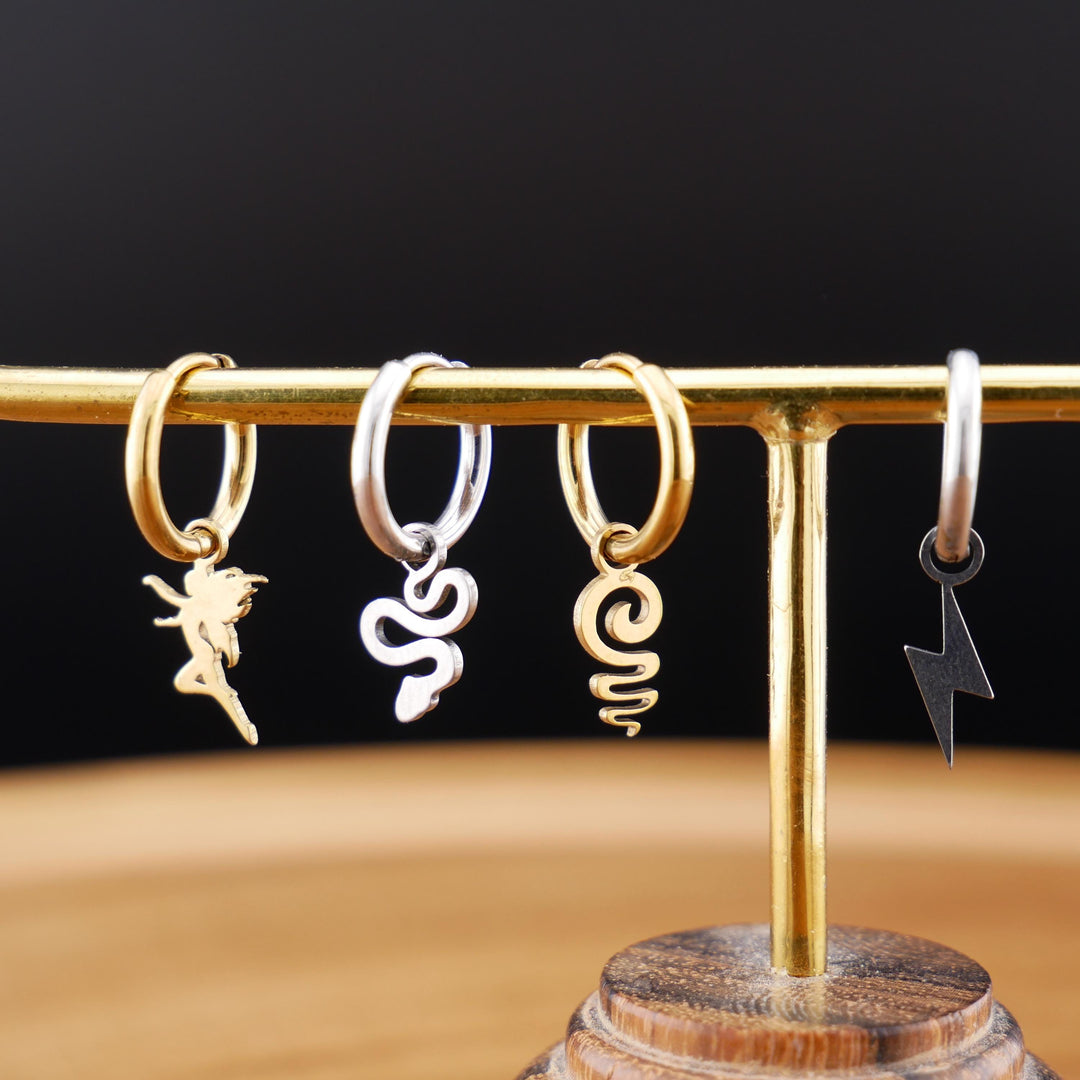 Paar Ohrringe in Gold oder Silber mit Anhänger - 1R/16