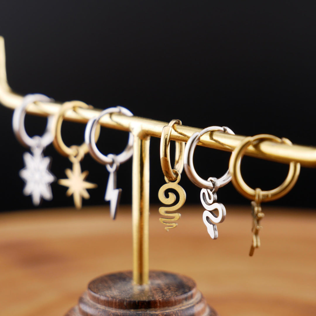 Paar Ohrringe in Gold oder Silber mit Anhänger - 1R/16