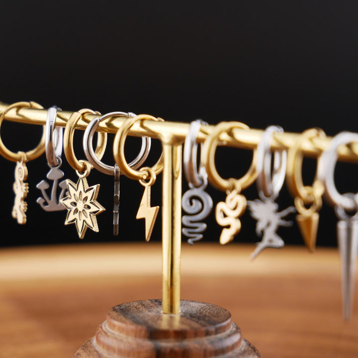 Paar Ohrringe in Gold oder Silber mit Anhänger - 1R/16