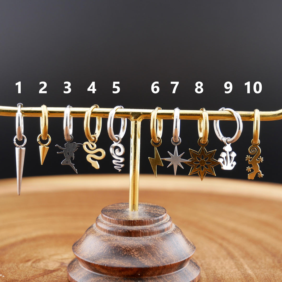 Paar Ohrringe in Gold oder Silber mit Anhänger - 1R/16