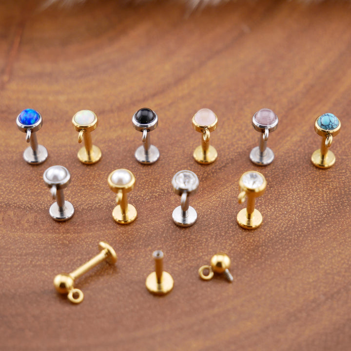 Piercing-Stecker Schmuckstein und DIY-Öse - 1E/15