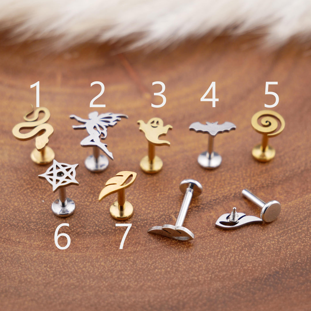 Piercing Stecker Labret aus Chirurgenstahl - 1T/11-12